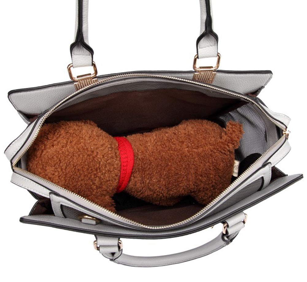 Hundetransportbox, Katzentransportbox, Hundetragetasche, Handtasche, Tragetasche, Bis 4Kg(Grau)