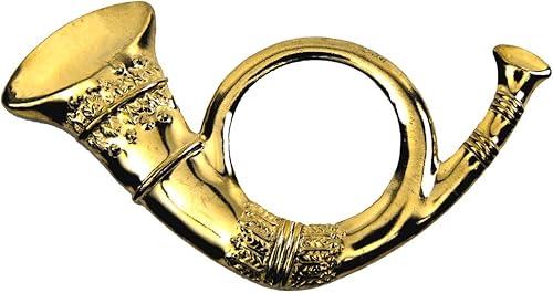 Insignia de sombrero Kepi de la guerra civil de los Estados Unidos con sello de latón con cuerno de infantería uniforme, Latón