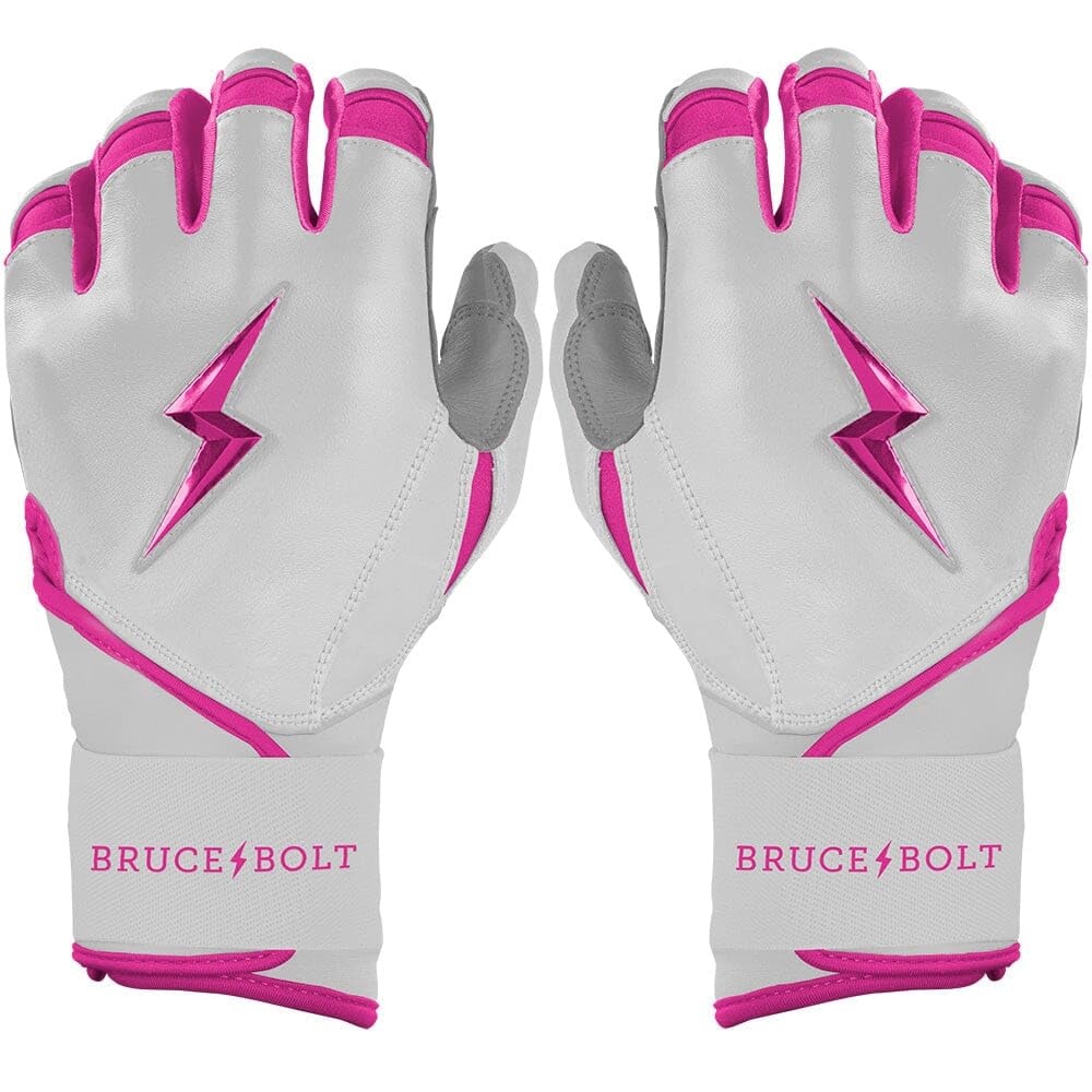 BRUCE BOLT Chrome Series Long Cuff Batting Gloves - Multiple Colors - Adult & Youth Sizes