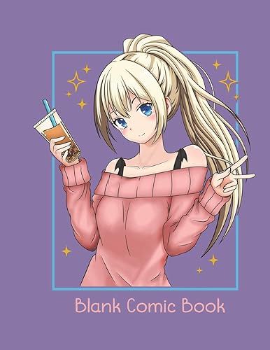 Blank Comic Book: Anime sketchbook gift idea. Large pages for manga drawings with a variety of templates. Draw your own comics and write stories.