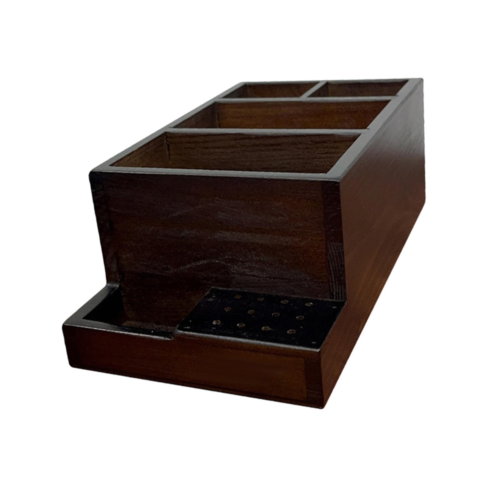 Nail Drill Holder Box Wooden Storage Nail Brush Holder Organizer for Desktop L-image-6