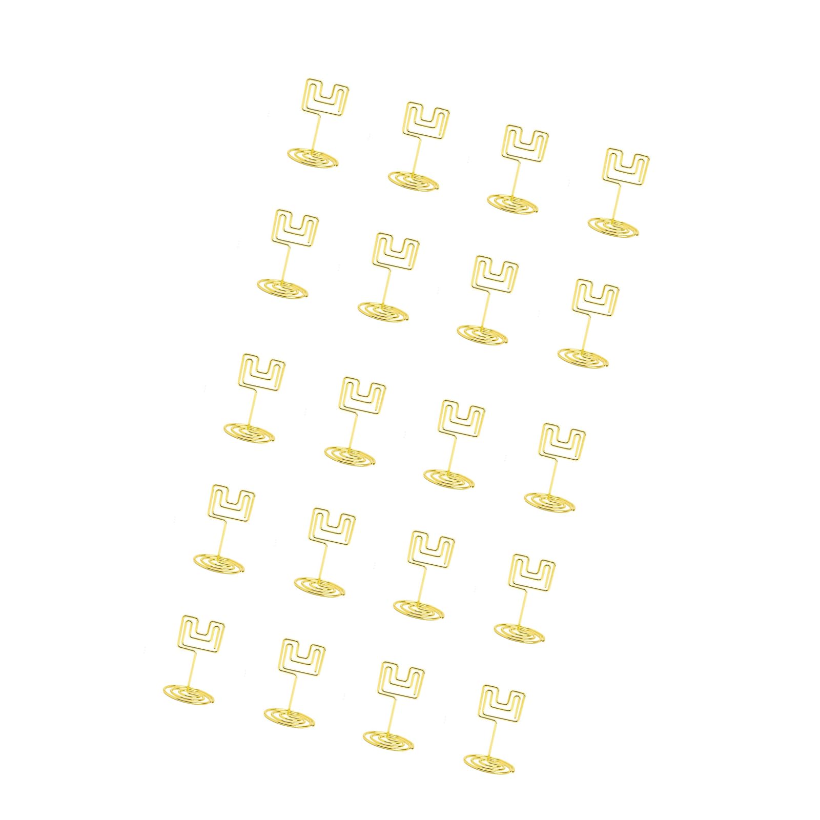 Geavonyg 20Pcs Table Number Stand Iron Wire Metal Place Card Clip Holder Memos Note Display Stand for Wedding Birthday Supplies Place Card Holders for Table