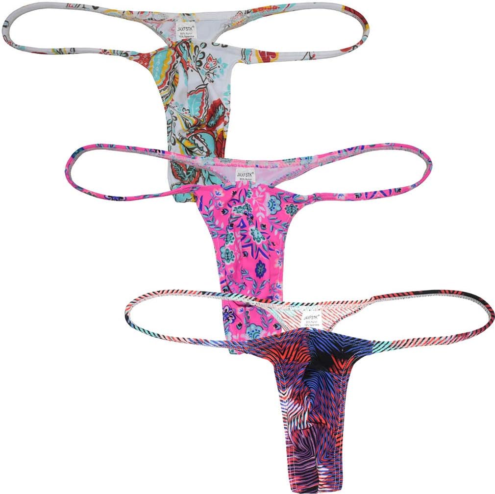 OROCOJUCO Men's Mini Bikini T-back Underwear Slim Cut Pouch Swim G-string Minimal Coverage Tangas Hipster String Thong