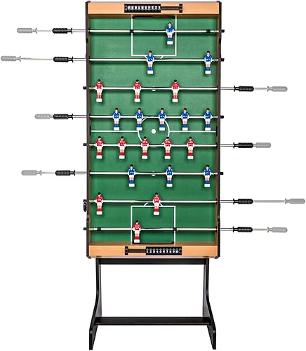 Miniatura 8 de Mesa de futbolín de fútbol de 48 pulgadas, tamaño de sala de juegos, mesa de futbolín plegable para el hogar, fútbol con juego de pelota de ganso,