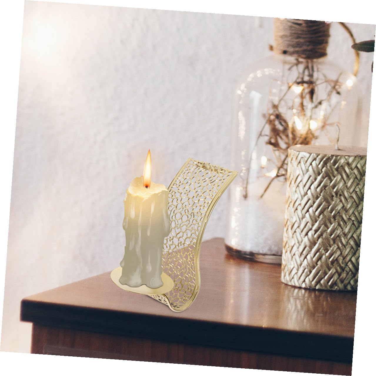 3pcs Wall Sconce Candle Holder Set Hollow Decorative Wall Mount Candle Stand for Home Interior Living Room Fireplace
