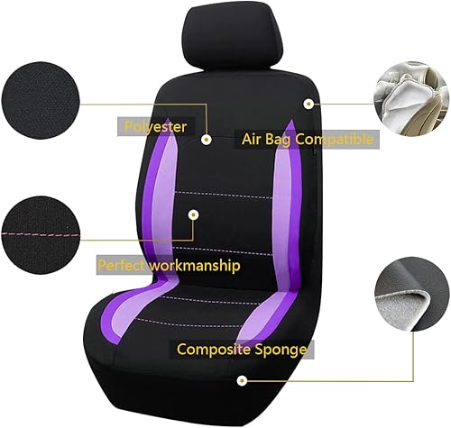 Miniatura 125 de Flying Banner Fundas de asiento de coche para asiento delantero y trasero, de poliéster, protectores de asiento de automóvil, fácil instalación