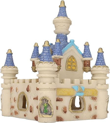 Zerodis Castillo de resina de acuario cueva ocultar casa, decoraciones coloridas de los peces