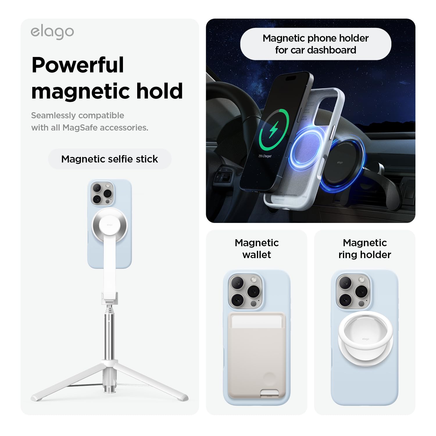 elago Magnetic Silicone Case Compatible with iPhone 16 Pro Max Case 6.9 Inch Compatible with All MagSafe Accessories - Image 4