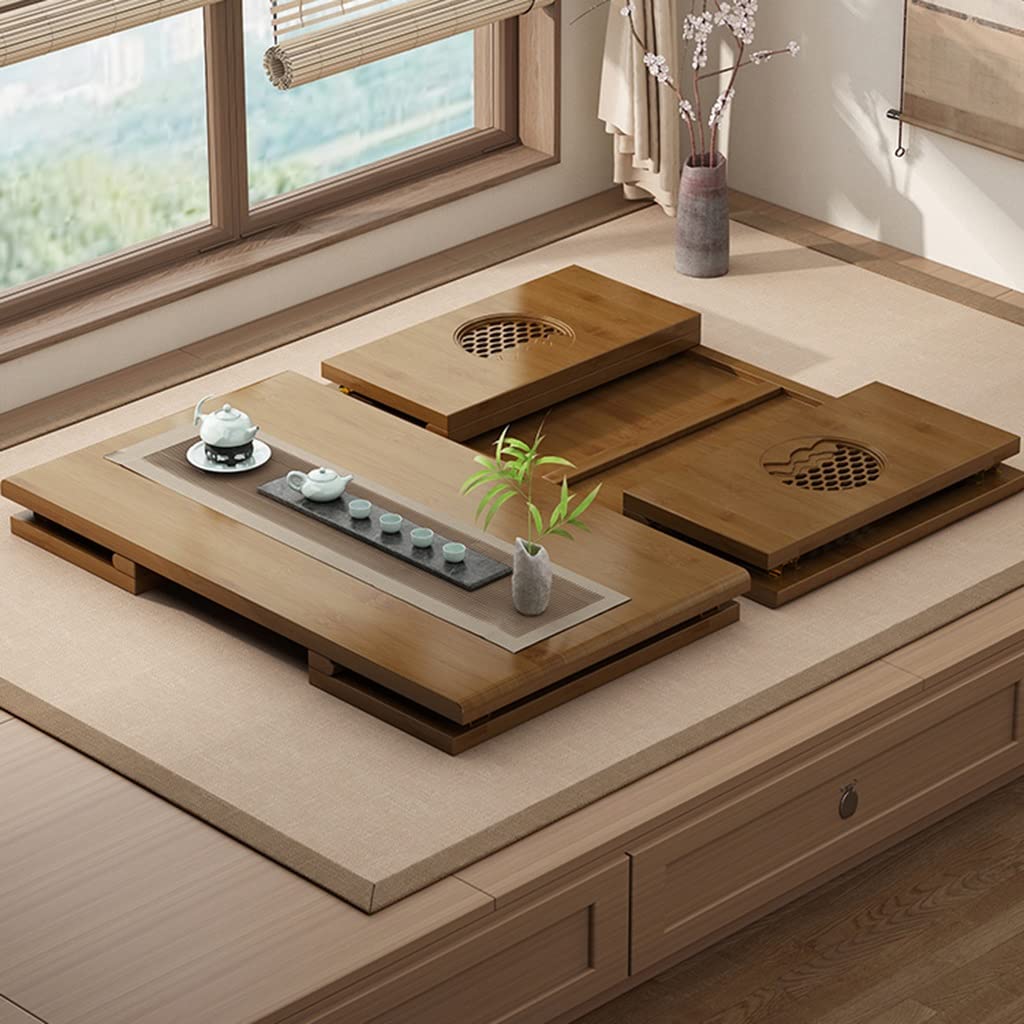 Mesa Pequeña Plegable Mesa De Cafu00e9 Plegable De Bambu00fa, Escritorio Para Computadora Portu00e1til, Con Patas Plegables, Mesa De Tatami Japonu00e9s, Desayuno En La Cama, Bandeja Para Mesa De Centro Plegable