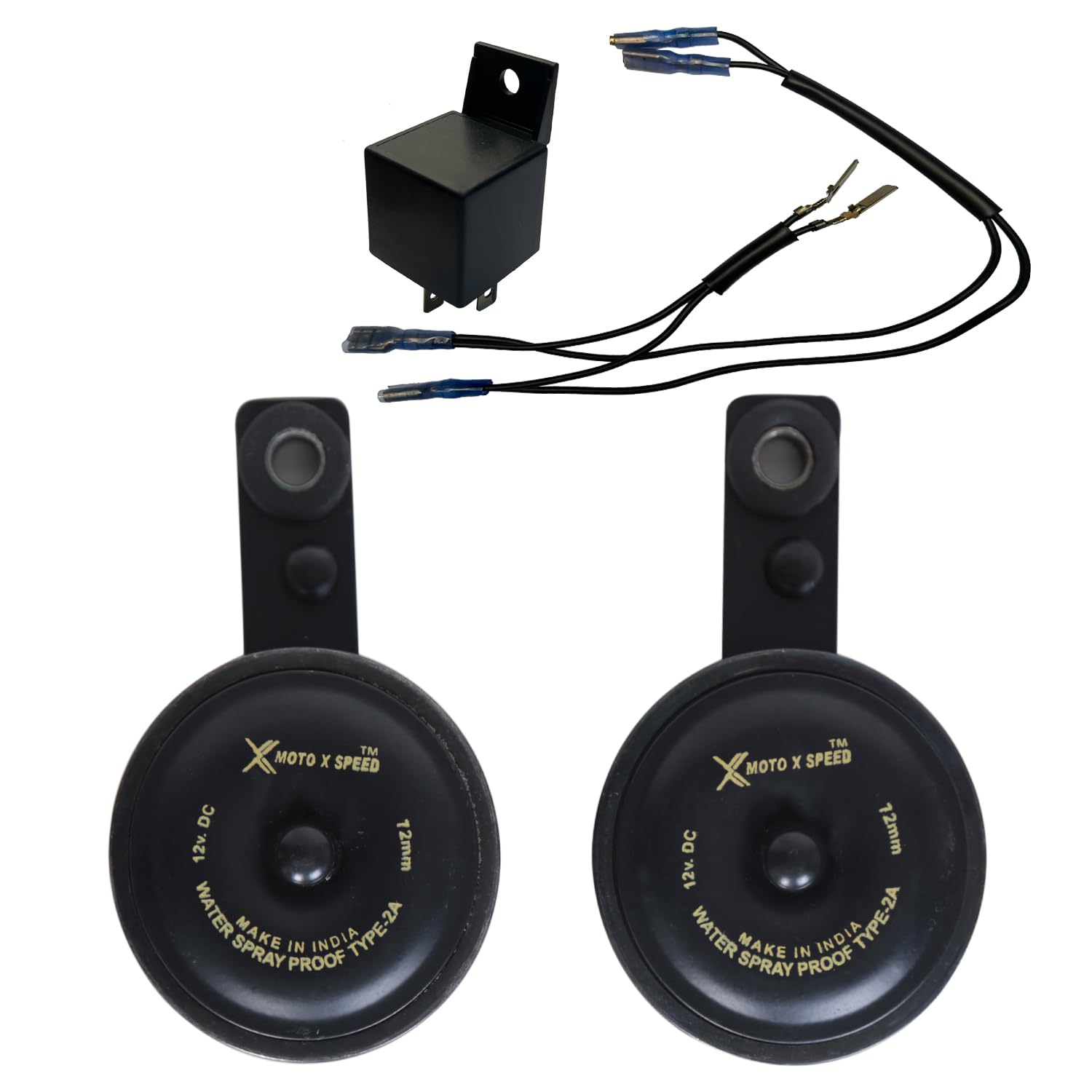Vehicle's Safety Windtone Horn Kit with Complete Wiring & Relay Setup (COMPLETE PALSAR HORN)