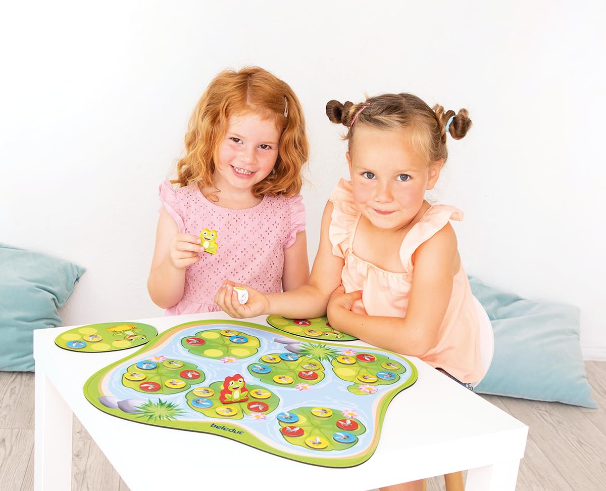 Beleduc Quaki - Tapis de Jeu de Grenouilles Magnétiques - Développement de la Mémoire et Apprendre Les Couleurs pour Enfants 3 Ans - Cadeau Fille Garçon - Jeu Éveil, Motricité