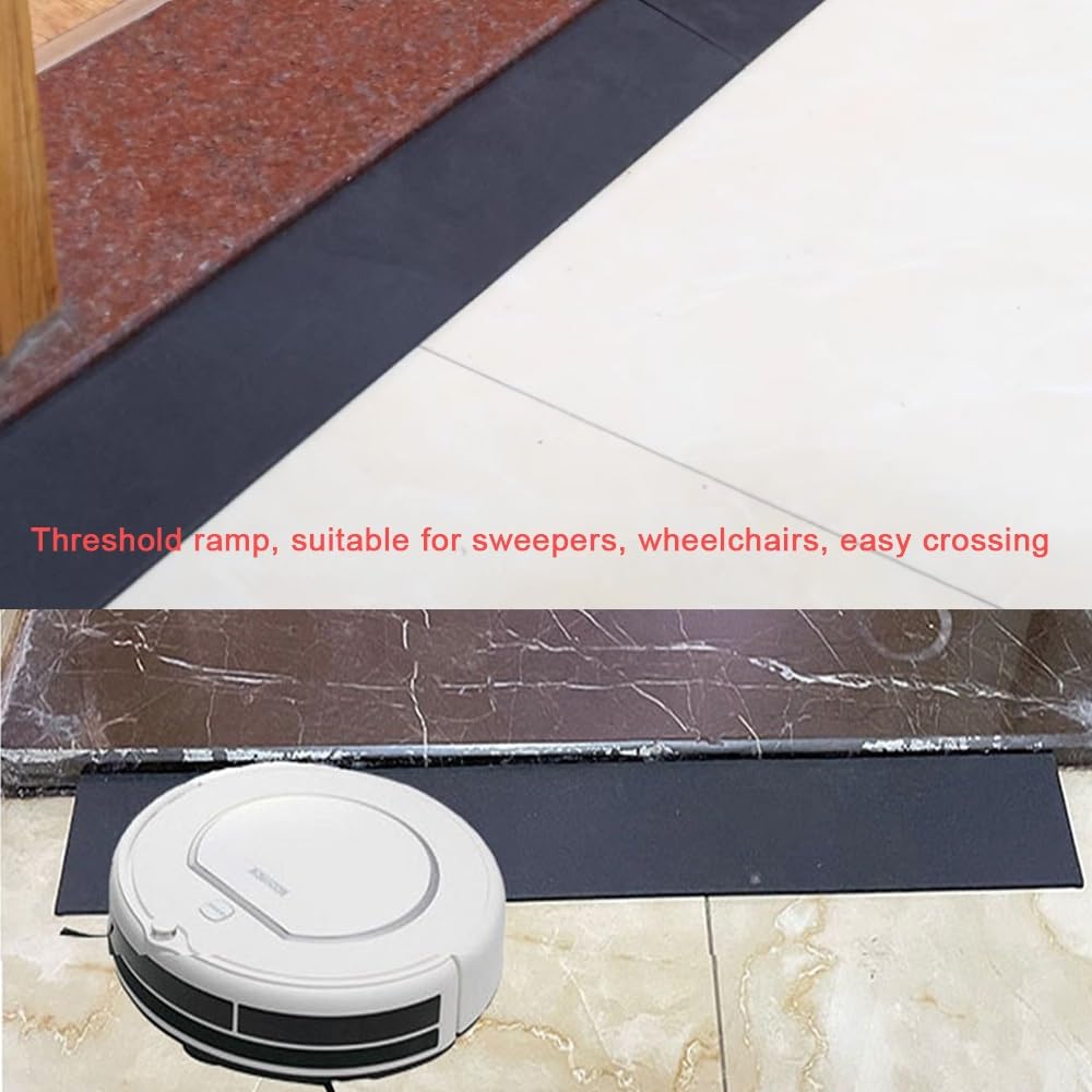 Rampa de umbral de goma para silla de ruedas, scooter, rampa de puerta portátil de 2 pulgadas, rampa de cobertizo para robot de barrido, rampa de acceso de movilidad de 98 cm de longitud, rampa de