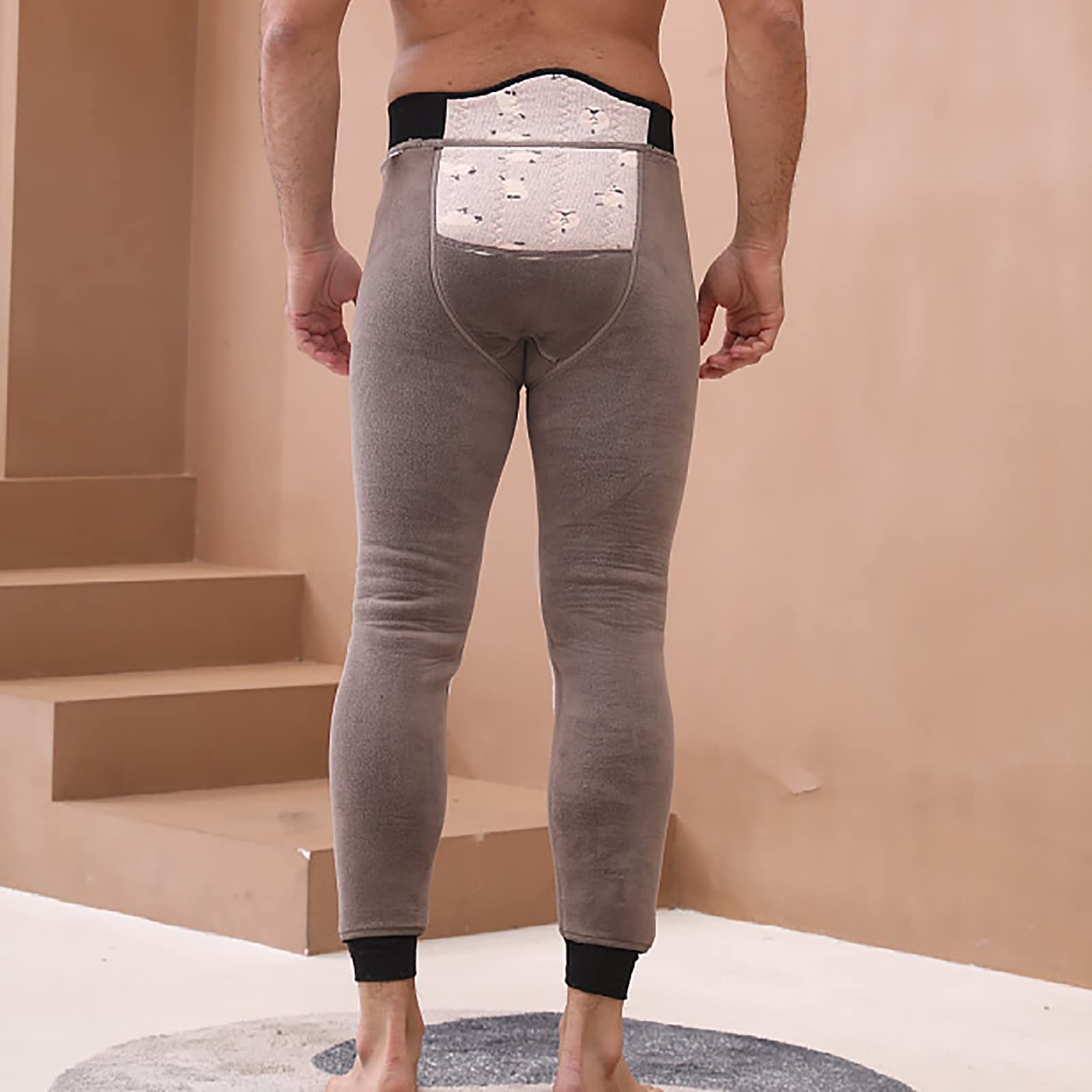 Uomo Pantaloni Leggings Termica Mutandoni Spesso Baselayer Caldo Pantaloni Biancheria Intima Inverno(Size:4XL,Color:Nero)