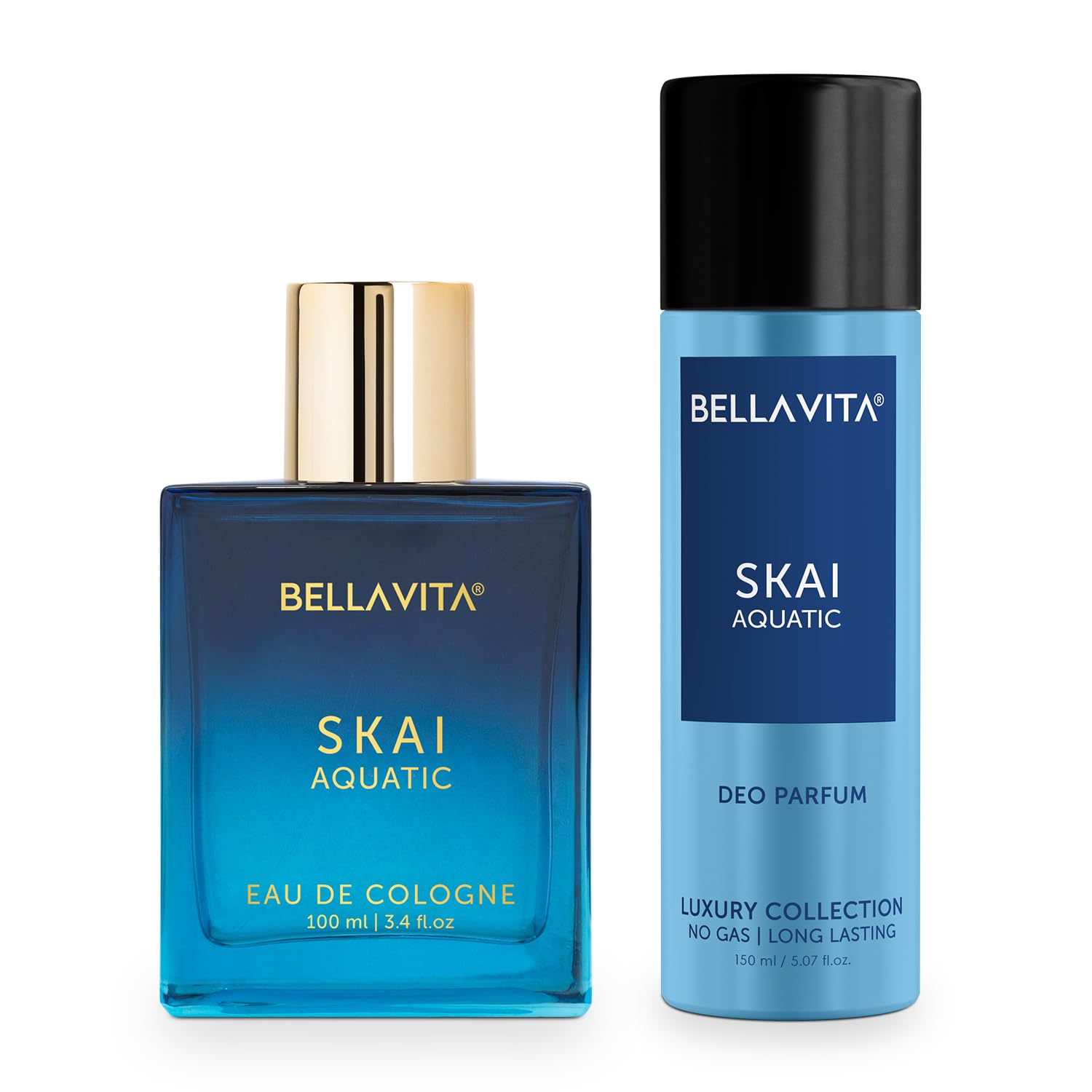 Bella Vita Luxury Men Fresh Wave Combo For Him & Her, Pack Of 2 Premium Long Lasting Fragrance Scent - Skai Aquatic 100 Ml & Skai Body Parfum Deodorant Spray - 150 Ml-image-28