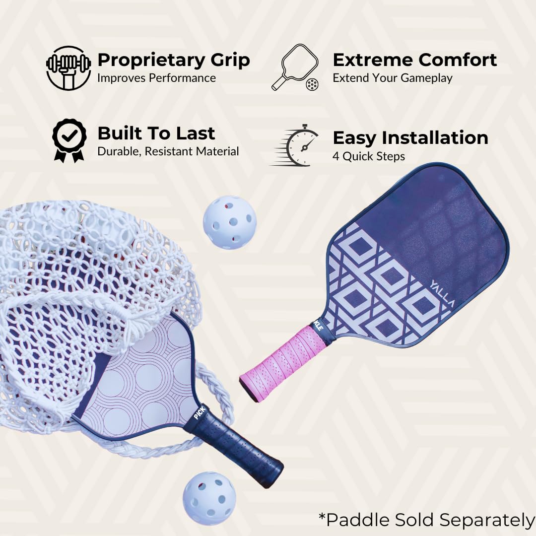 新品ピックルボール パドル　アガシエッジグリップテープ3個 ボール付き　5本在庫 新品ピックルボール パドル アガシエッジグリップテープ3個