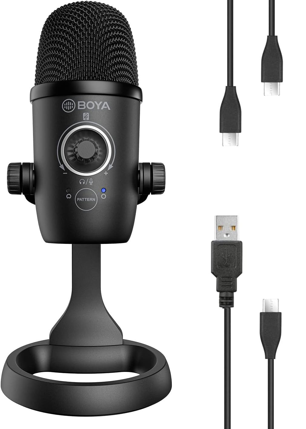 boyaCM5 Computer Microphone for PC & Mac, BY-CM5 Condenser Desktop USB Gaming Mic for Recording, Streaming, Podcast, Twitch, YouTube, Android | USB Type C Plug and Play | Monitoring & Gain Control