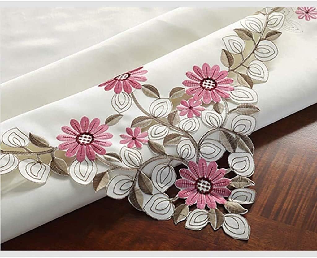 Handmade Simple Pack of Rectangular Table Runners for Wedding Party Event Banquet Dinning Table Christmas and New Year Decoration White Lace Embroidered Table Runner ( 40*200cm)