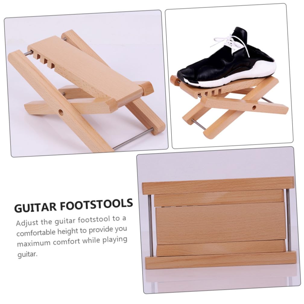 BESPORTBLE Poggiapiedi Per Chitarra in Legno Pieghevole Accessori Per Chitarra in Posizioni Spazio Adeguato Per Piede