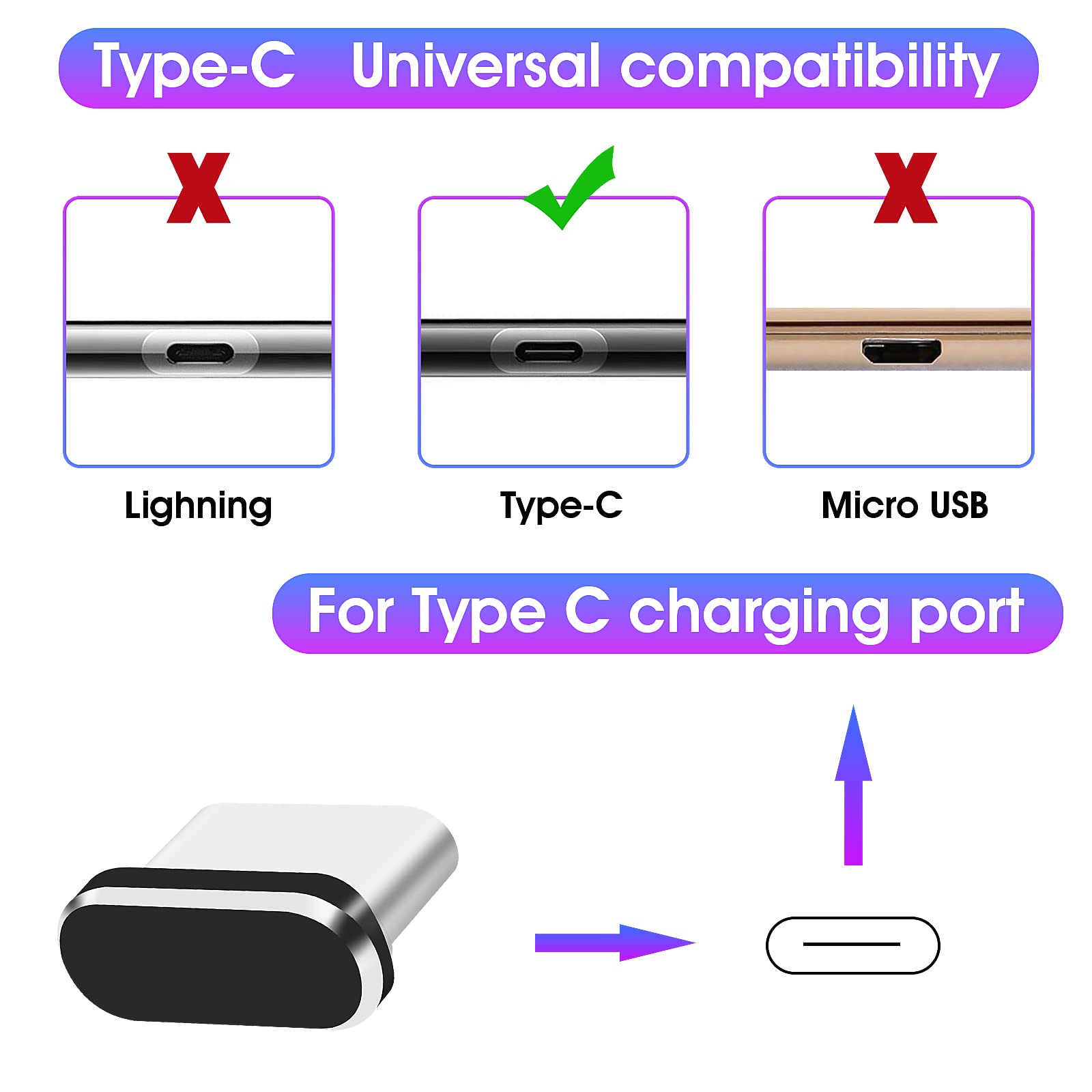 Jeffdad USB C Staubstecker, 8 Stücke USB C Staubschutz Stöpsel