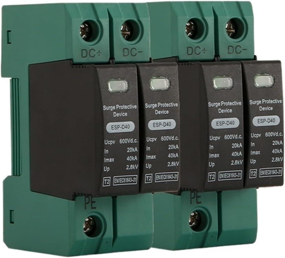 2P-Din Rail DC SPD 600V 20KA~40KA House SPD Surge Protector Protective Low-Voltage Arrester Device