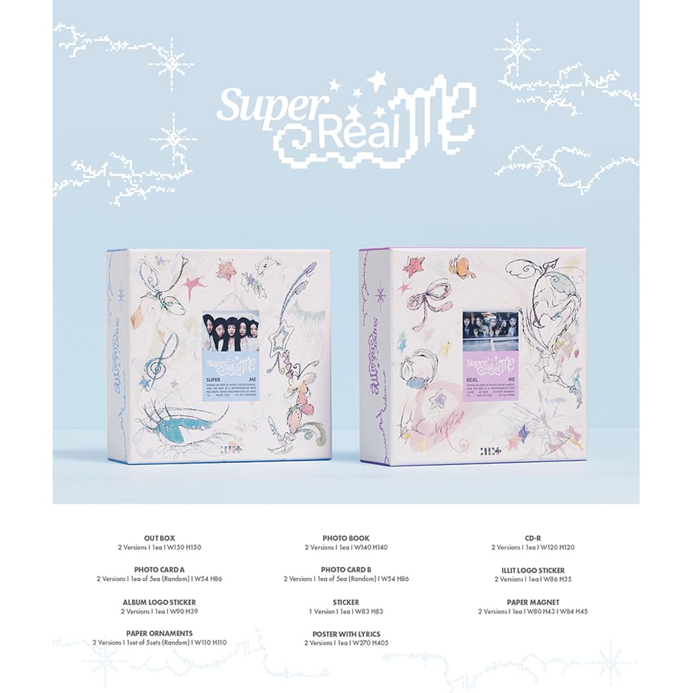 ILLIT SUPER REAL ME 2 VER SET Offizielles K-Pop-CD-Album | Mit allen Liedern von Super Real Me