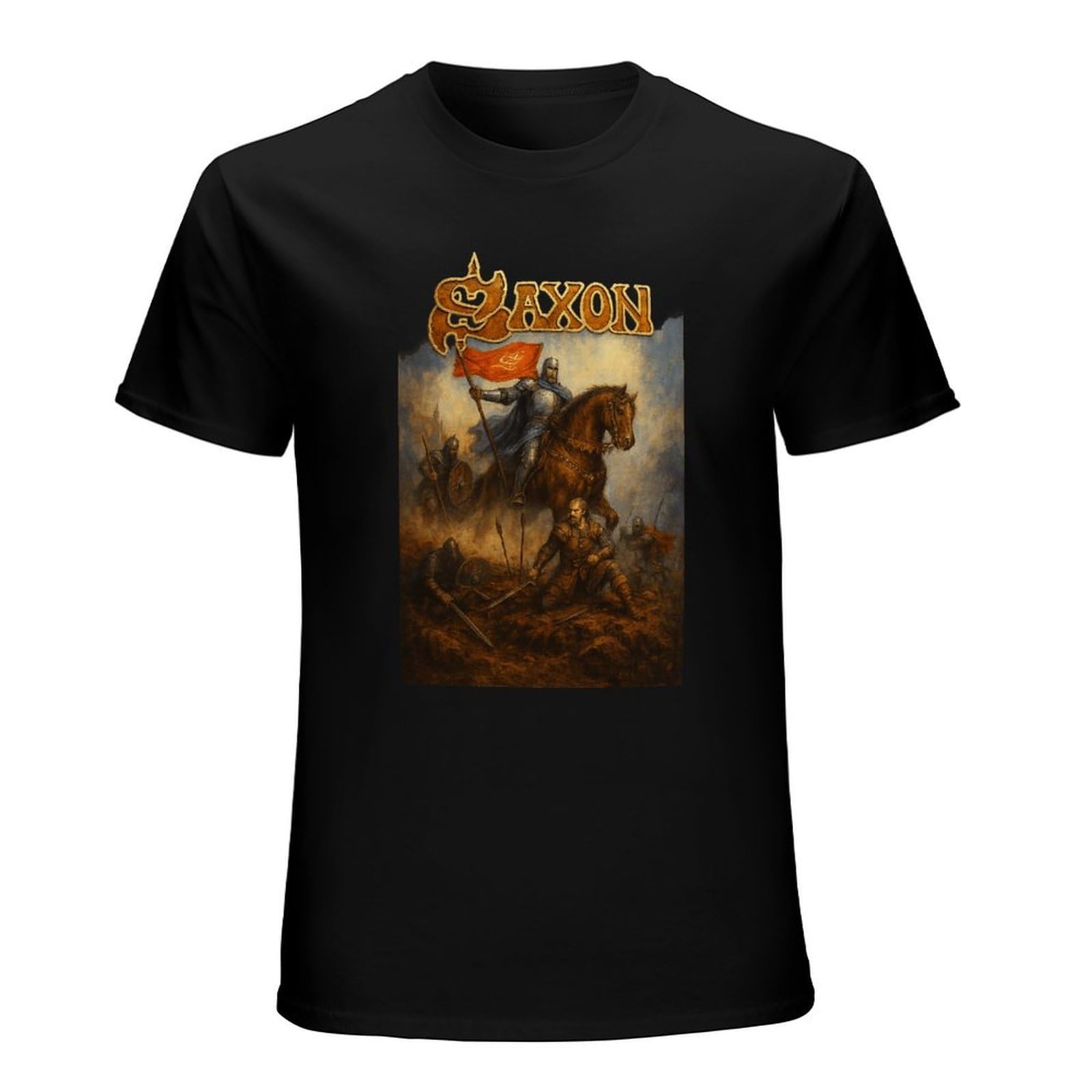 Huachenyu Unisex Black Saxon Crusader Men's T-Shirt Tee Shirt Xl