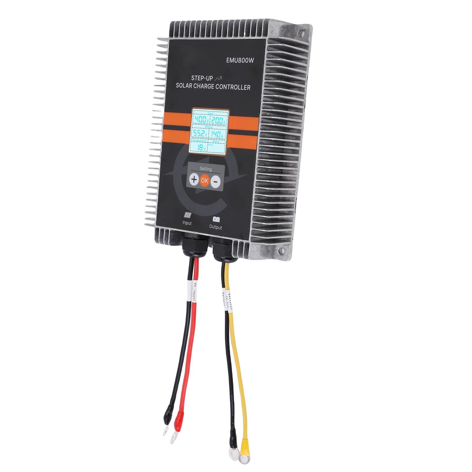 FTVOGUE Regolatore di Carica Solare MPPT, Regolatore Batteria Pannello Solare in Alluminio Display LCD 800W IP65 Ingresso da 0 A 30 A Uscita da 0 A 15 A per Illuminazione Stradale Barca Domestica