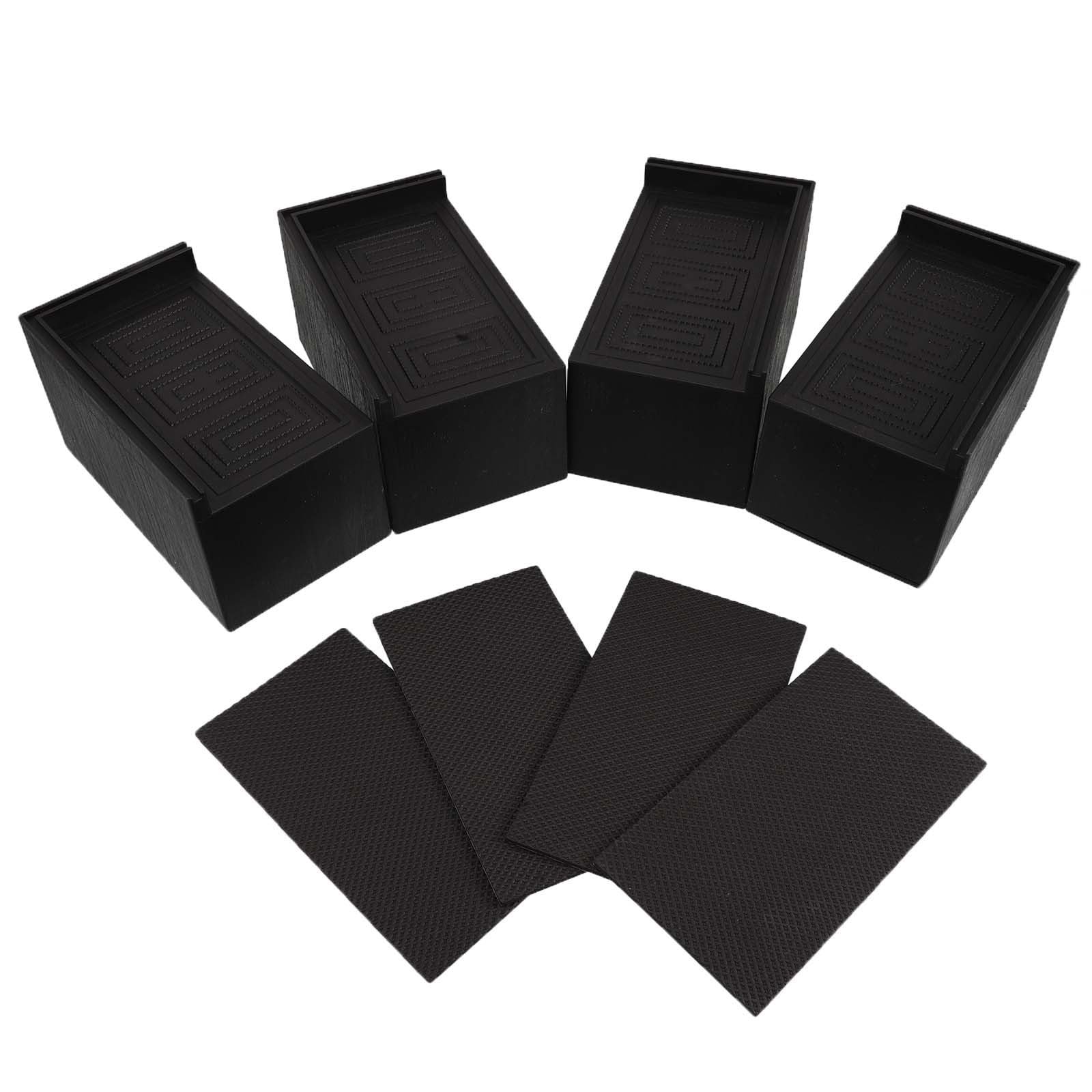 Rehausseur canapé 15 cm en caoutchouc noir pour pieds de meubles (lot de 4)
