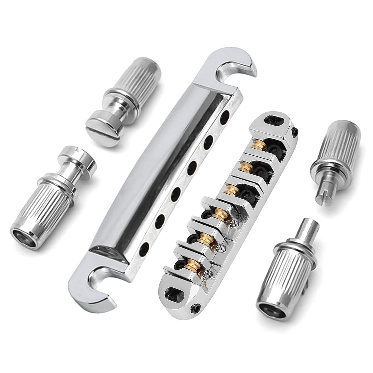 CENPEK Electric Guitar Bridge 6-String LP Saddle With Studs Mounting Accessories For Epiphone Les Paul Replacement Parts