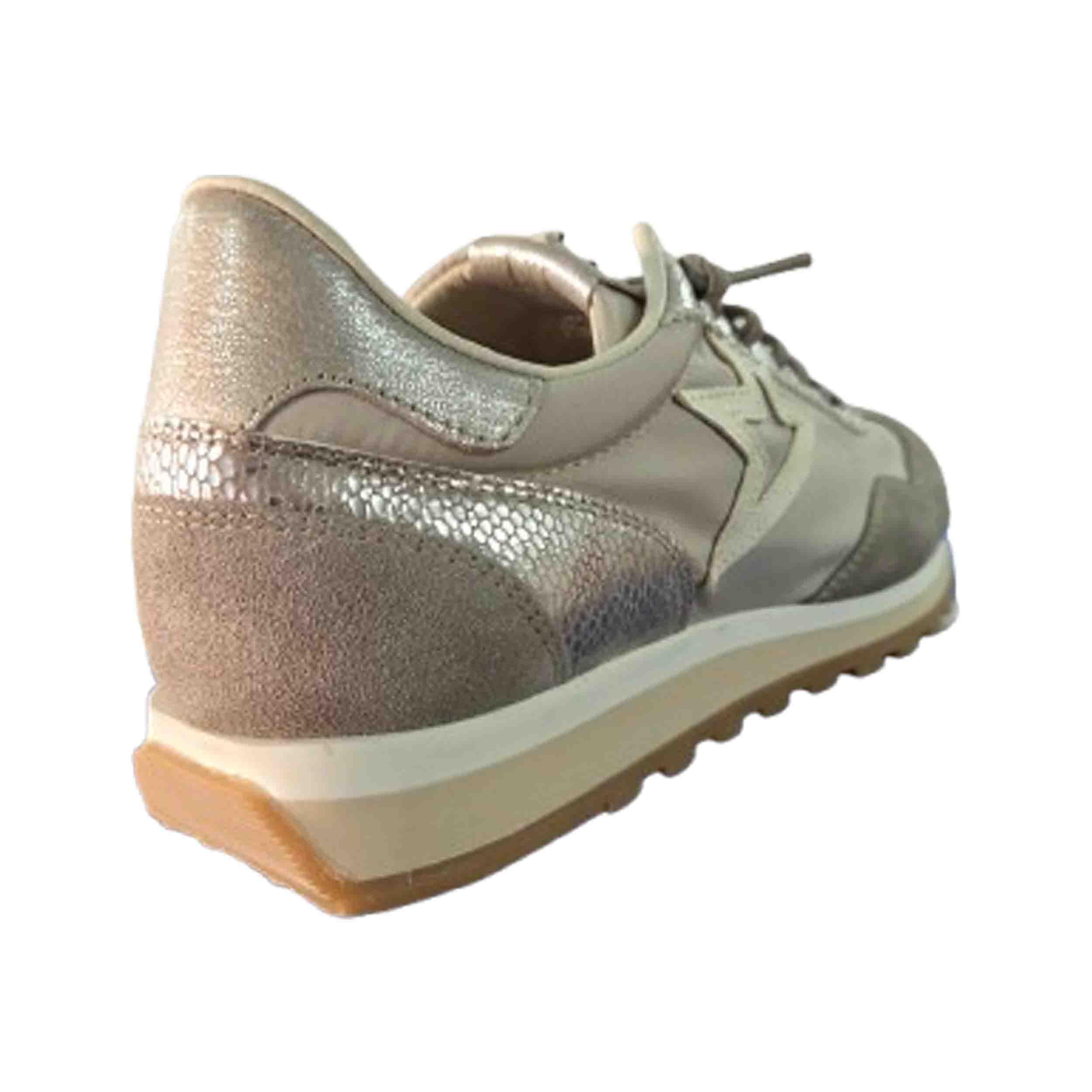 CETTI - Zapatos,Sneakers,de Piel y Tela,cordón elástico,cuña,Suela de Goma,Ante,Nobuck,Plantilla Extraible, para: Mujer