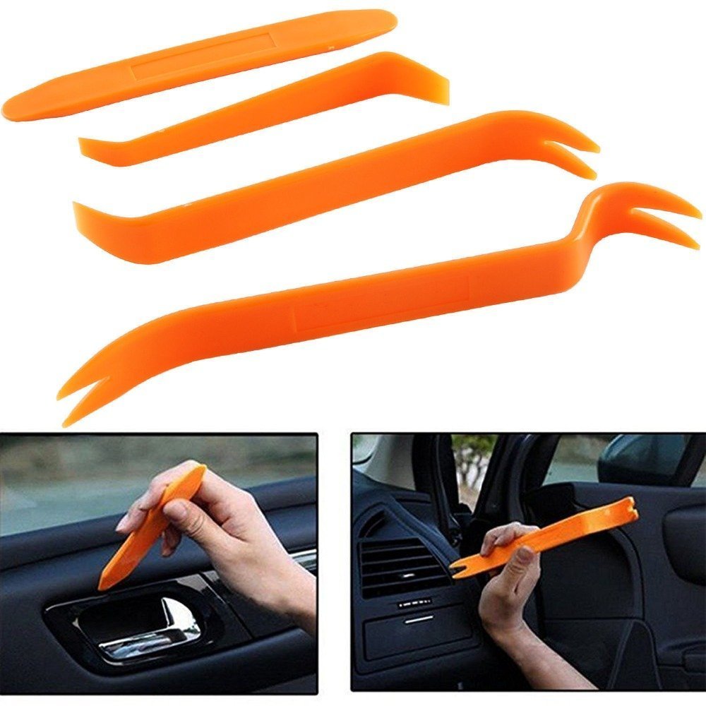 Bestmall 4Pcs Car Radio Panel Trim Dash Car Audio Removal Tool Door Body Clip Plastic Pry Tool Kit