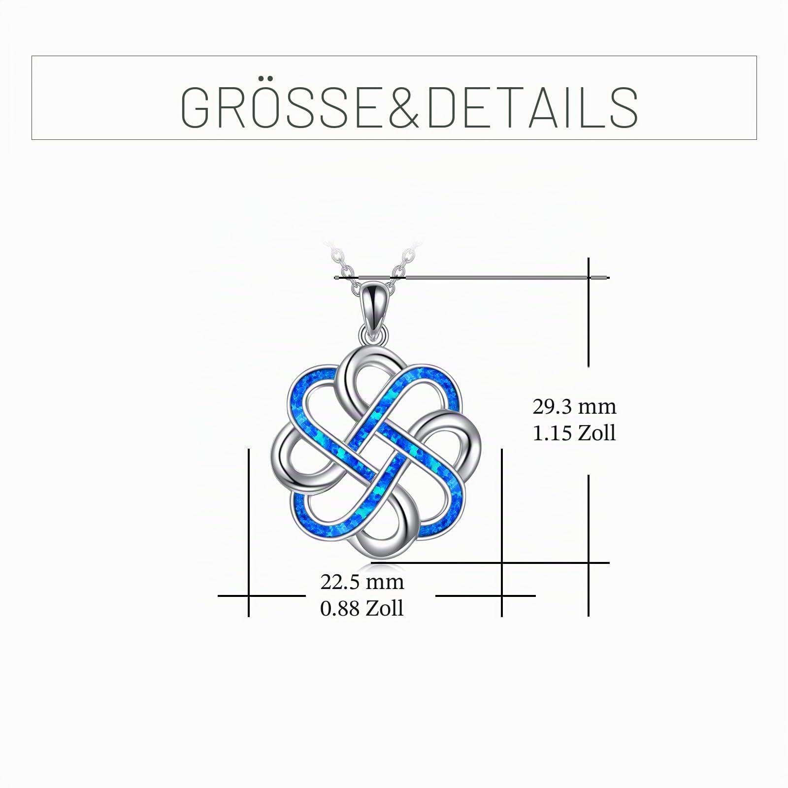YFN Keltischer Knoten Halskette Sterling Silber Keltisch Anhänger Kette Schmuck Geschenke für Damen Mädchen