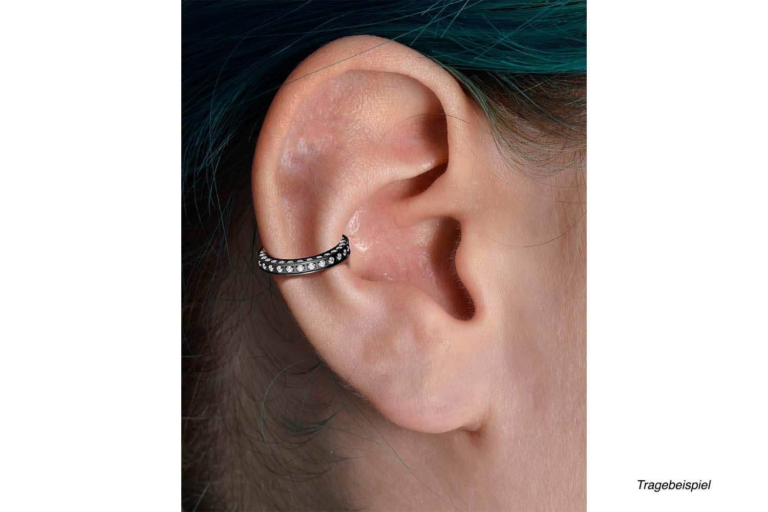 PIERCINGLINE Titan Segmentring Clicker | KRISTALLRAND | Ring Nase Septum Ohr Helix | Farb & Größenauswahl
