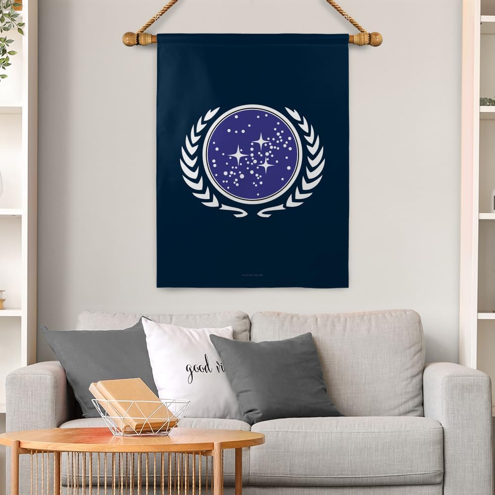 Graphics & More Star Trek United Federation of Planets Logo 30x40 Double-Sided Outdoor Flag – Durable Polyester Yard Banner for Porch, Garden, or Wall – Indoor/Outdoor