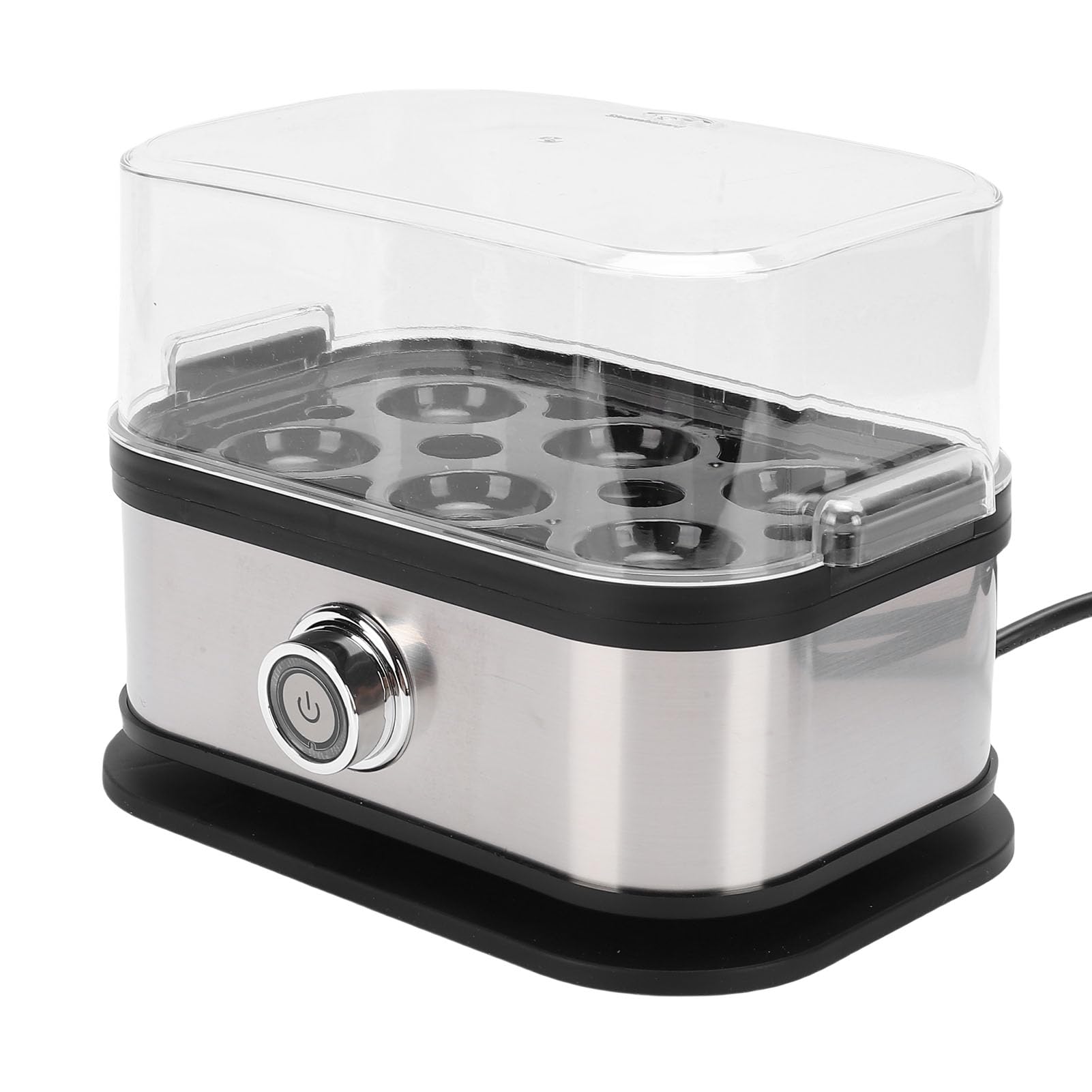 Luocute Olla Rápida para Huevos, 200 W, 6 Huevos con Capacidad, de Acero Inoxidable, Portátil, Inteligente, para Hacer Huevos Cocidos, con Protección de Ebullición en Seco, para el Hogar, (Enchufe
