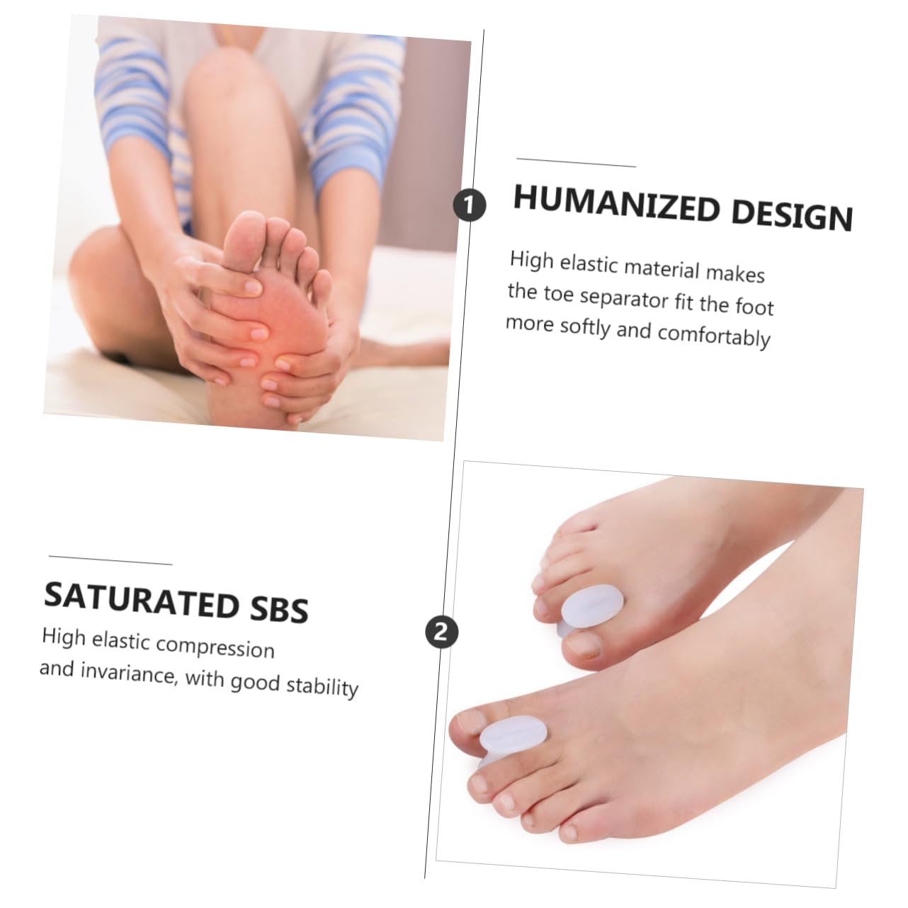VALICLUD 5 Pairs Bunion Relief Separators Washable Reusable Foot Care Tool for Hallux Overlapping and Foot Relief During Walking Running