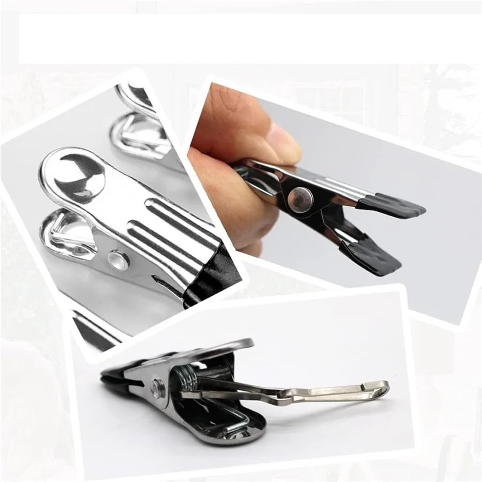 Pinzas de Ropa pequeñas con Gancho for Colgar fácilmente, Pinzas Acero Inoxidable, Clips Agarre lavandería Metal, Multiusos, 40 Uds para Ropa