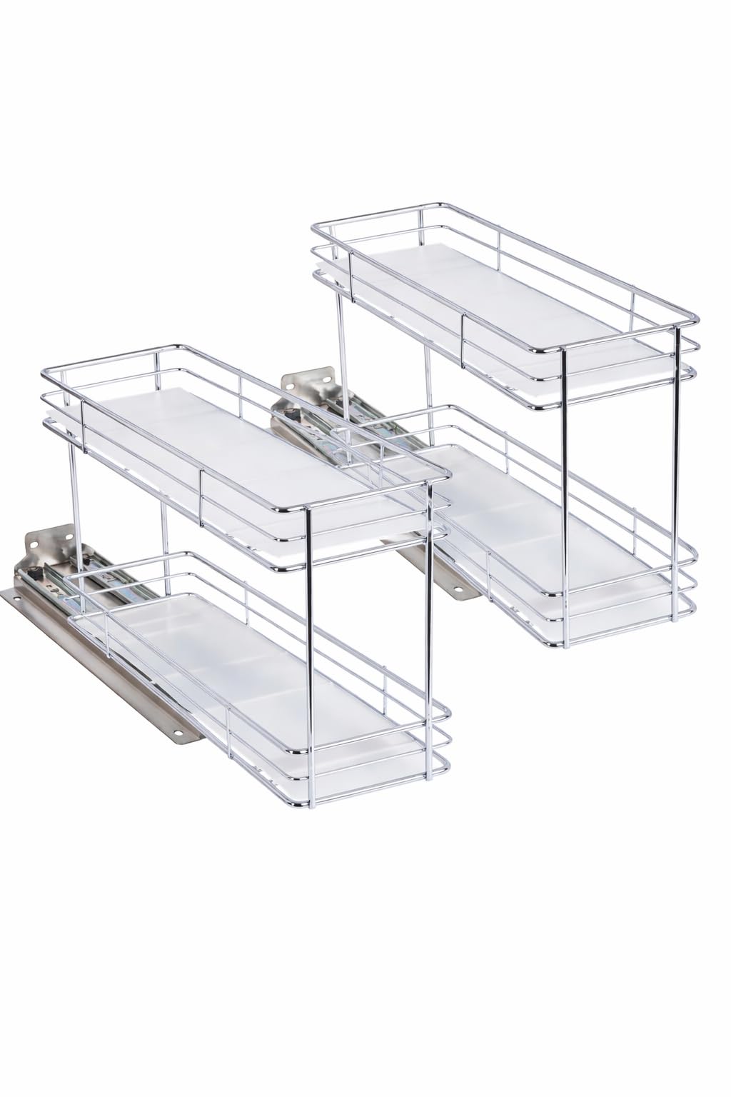 ONVAYA® Gewürzregal ausziehbar | Doppelkorb | Gewürzständer aus Edelstahl | Schrankeinsatz für die Küche | Regal Organizer | Teleskop-Gewürzregal für Schränke | 2 Stück