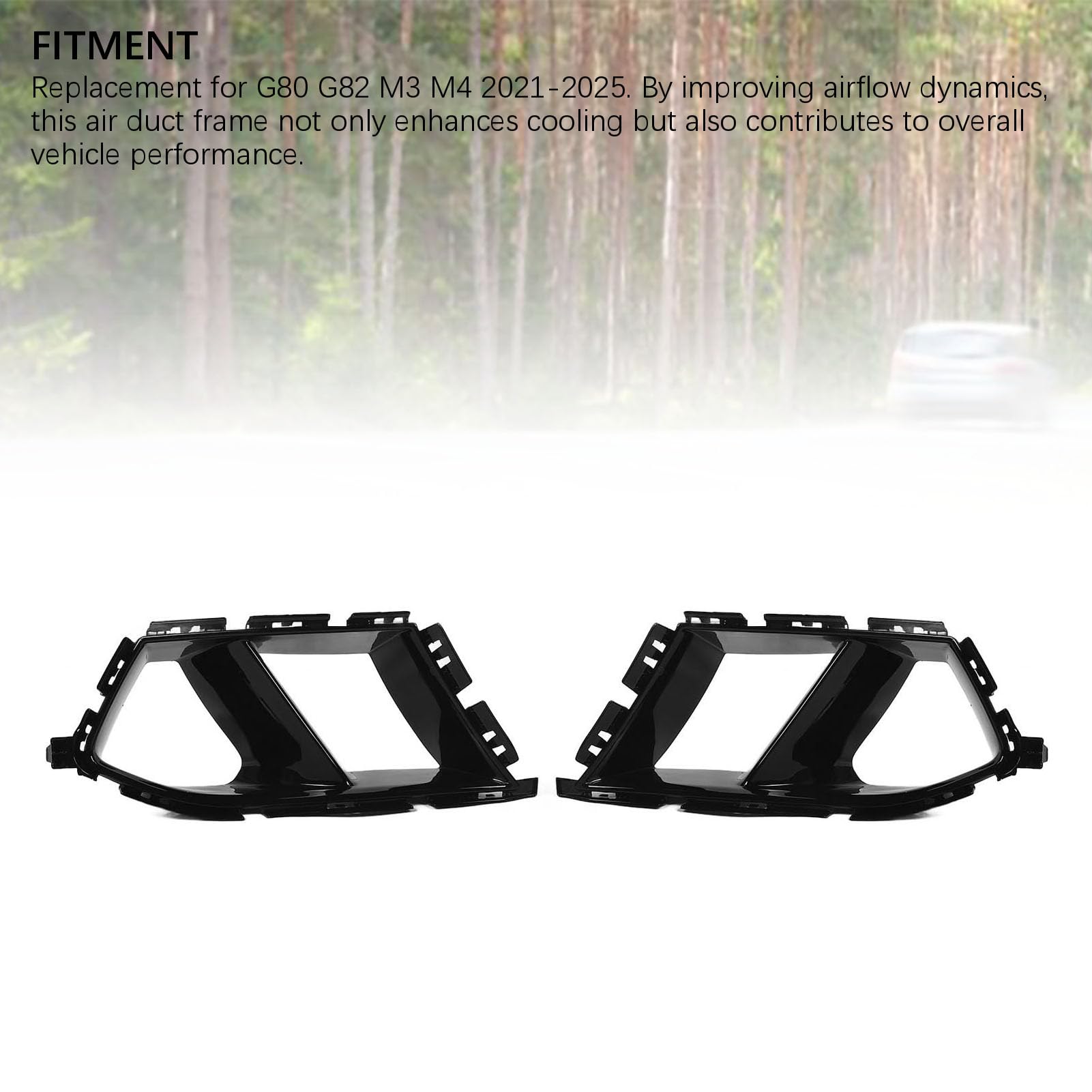 Luocute Grill D'admission à Air du Pare-chocs Avant, Style MP Amélioration de la Preuve D'impact du Flux D'air pour G80 G82 M3 M4 2021-2025 (noir brillant)