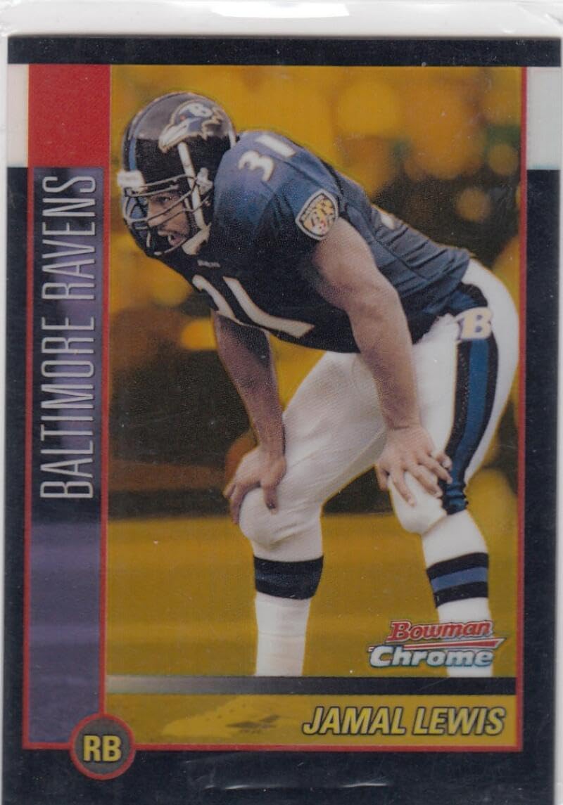 Football Trading Card NFL 2002 Bowman Chrome Refractors Gold #12 Jamal Lewis NM Near Mint 28/50