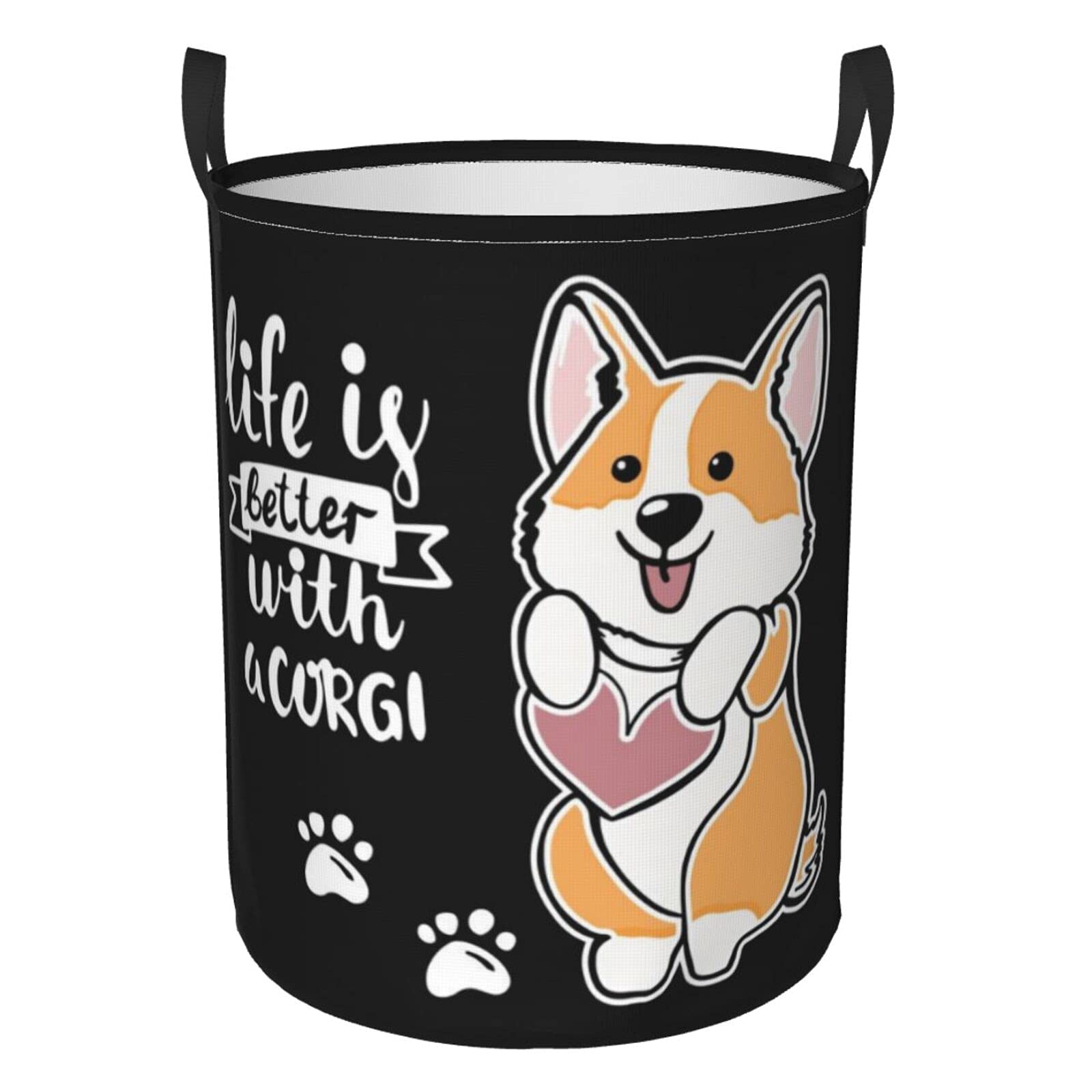 Cesto Ropa Sucia La Vida Es Mejor Con Un Perro Corgi. 50X40Cm