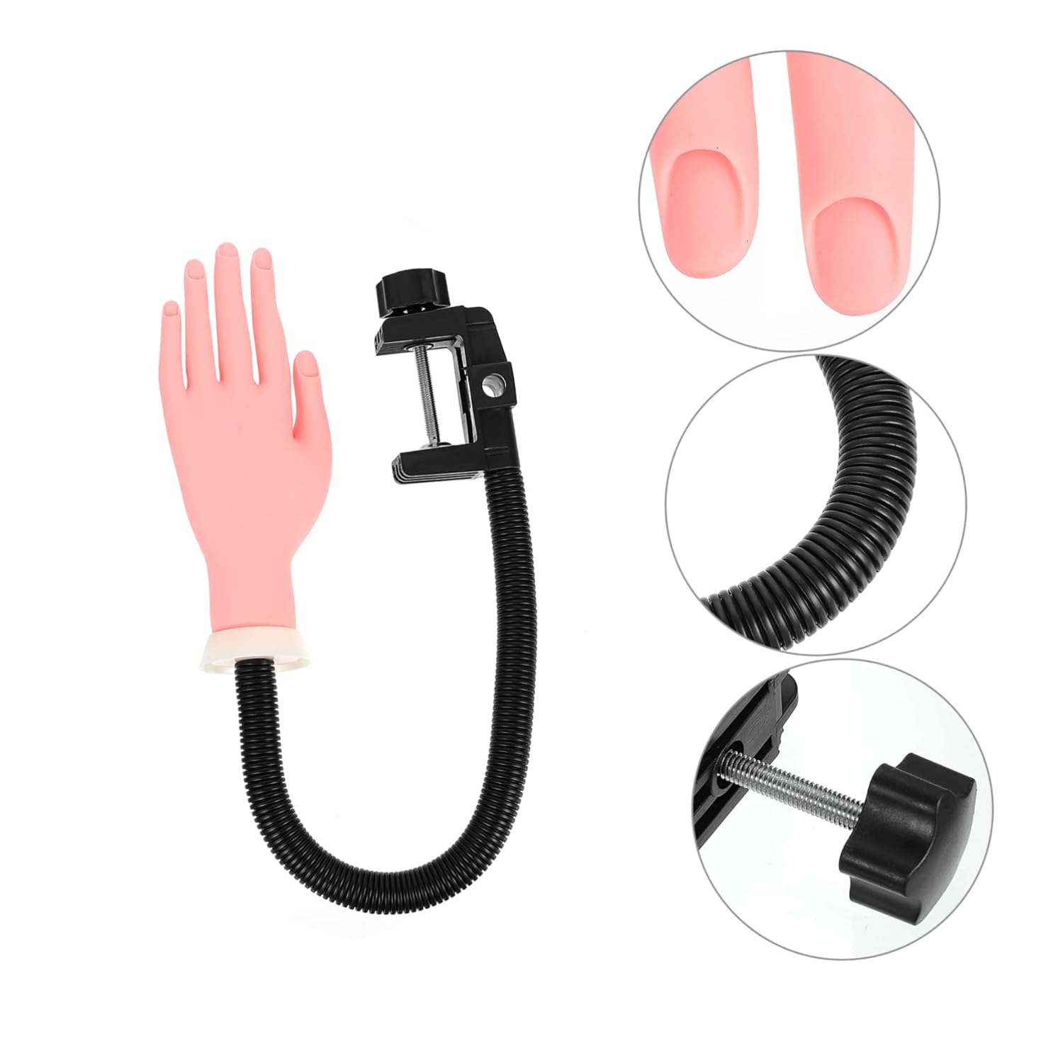 Flexible Nail Practice Hand Model Realistic Fake Hand for Manicure Training Adjustable Arm for Nail Art Practice for Beginners