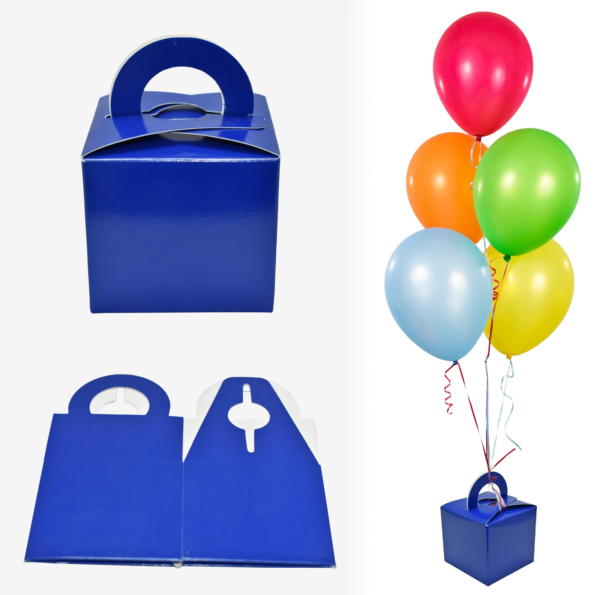 Pannu Design Cute Favour Cupcake Handle Gift Boxes 6cm X 6.5cm Pack of 10, 20 & 30 Multi Colour Boxes For Birthday Party Decoration, Baby Shower & Anniversary (20), Blue