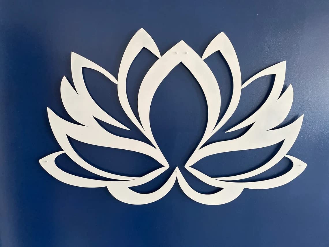 Grand Décor De Mur De Mandala, Art De Mur De Fleur De Lotus En Métal