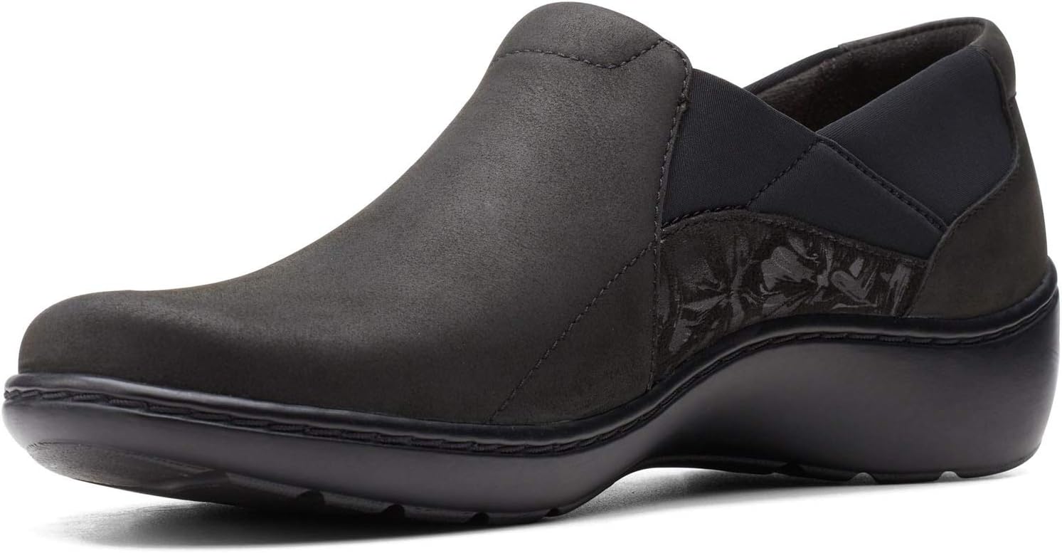 Clarks Women's Cora Lilac Loafer, Black, 9.5