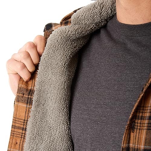 Image of Smith's Workwear Men's Sherpa-Lined Hooded Flannel Shirt-Jacket