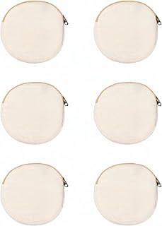 Vantagekart Beige Canvas Coin Pouch with Beige Zipper – Stylish Multipurpose Travel Organizer for Earbuds, Cosmetics, Mone... Price In India