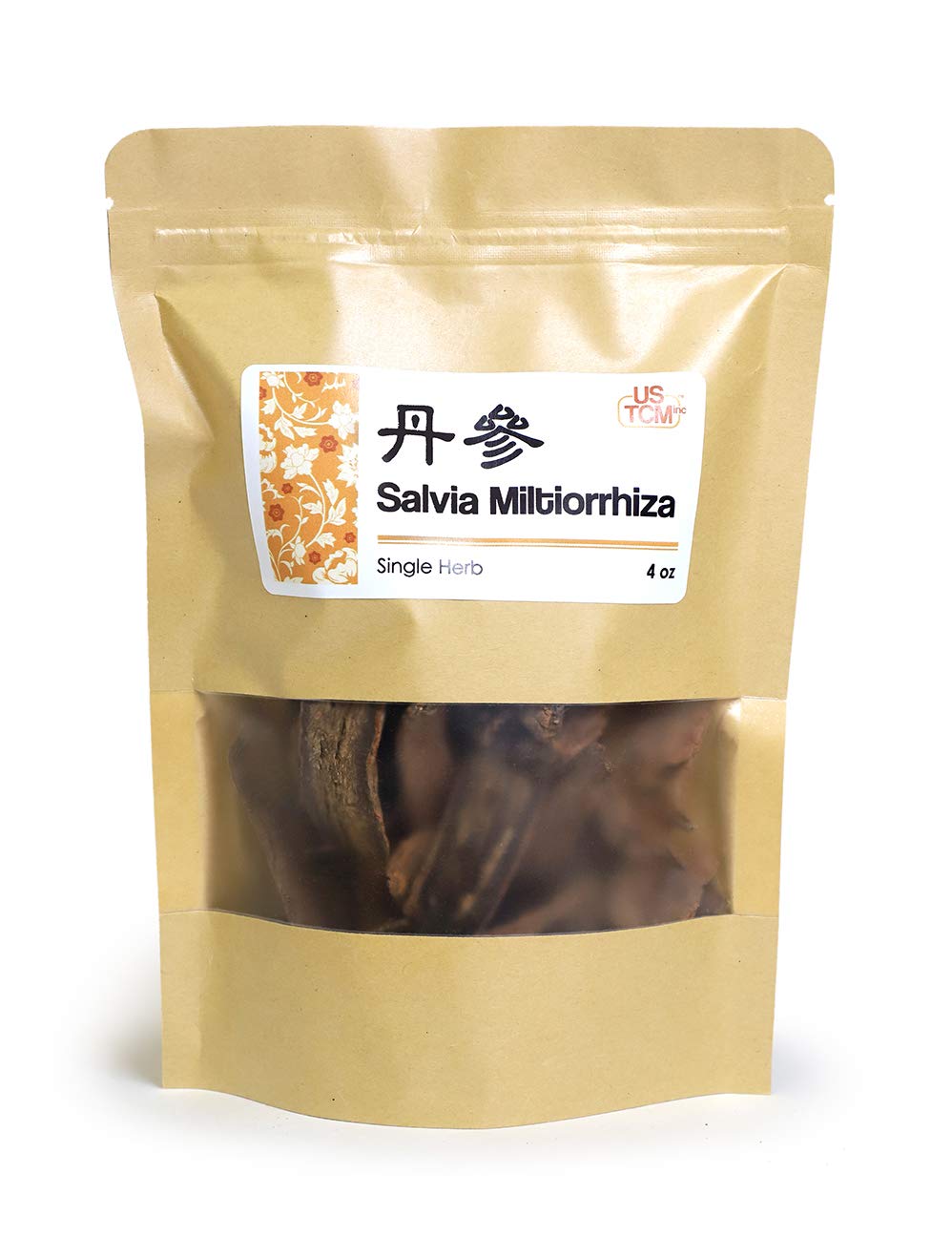 NEW PACKAGING Salvia Miltiorrhiza Red Sage Roots Dan Shen Danshen 丹参 4 Oz.