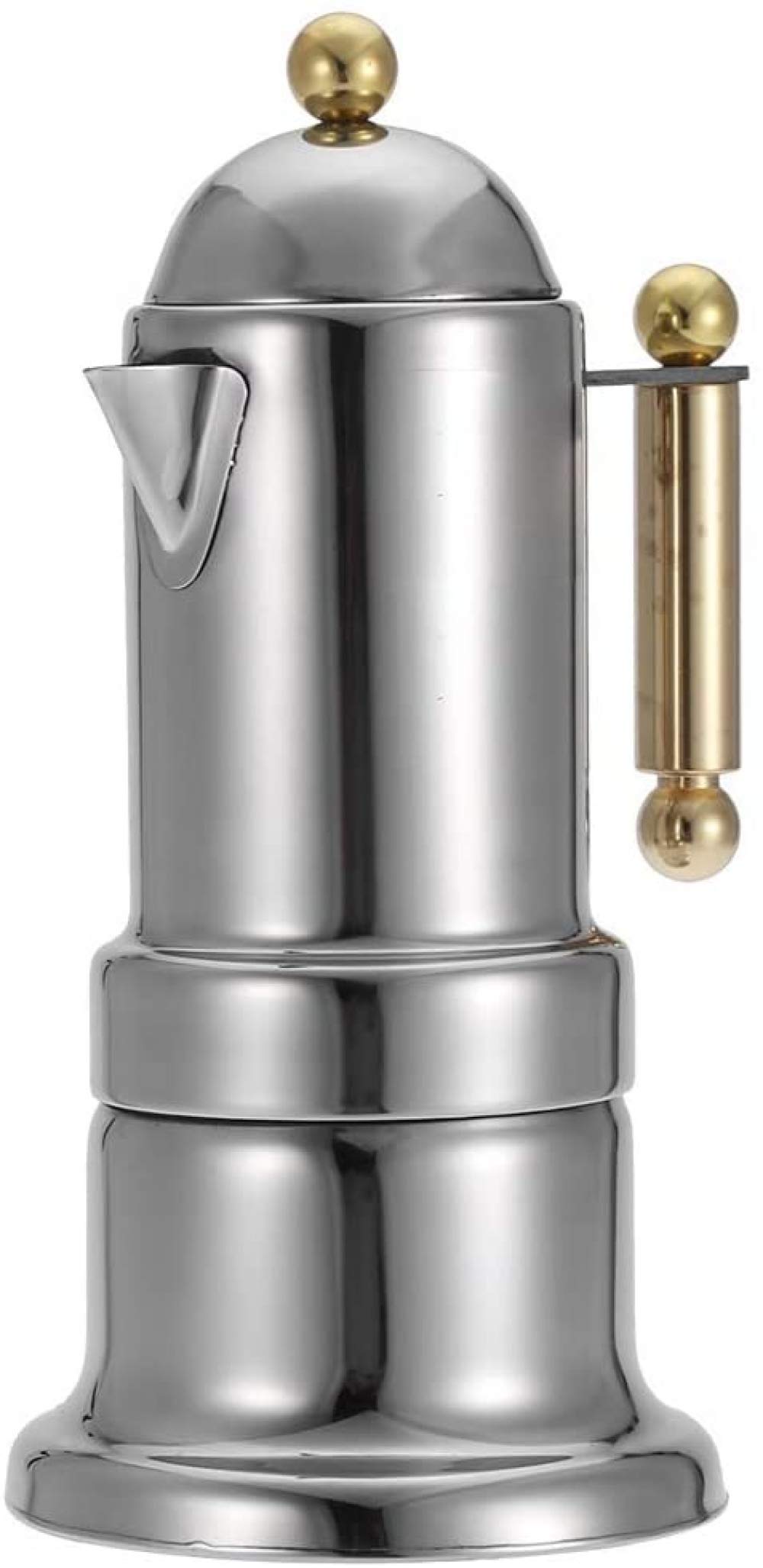 CLQ Moka-Pot Espresso-Kaffeemaschine Aus Edelstahl Moka Pot Mit 4-Tassen-Sicherheitsventil