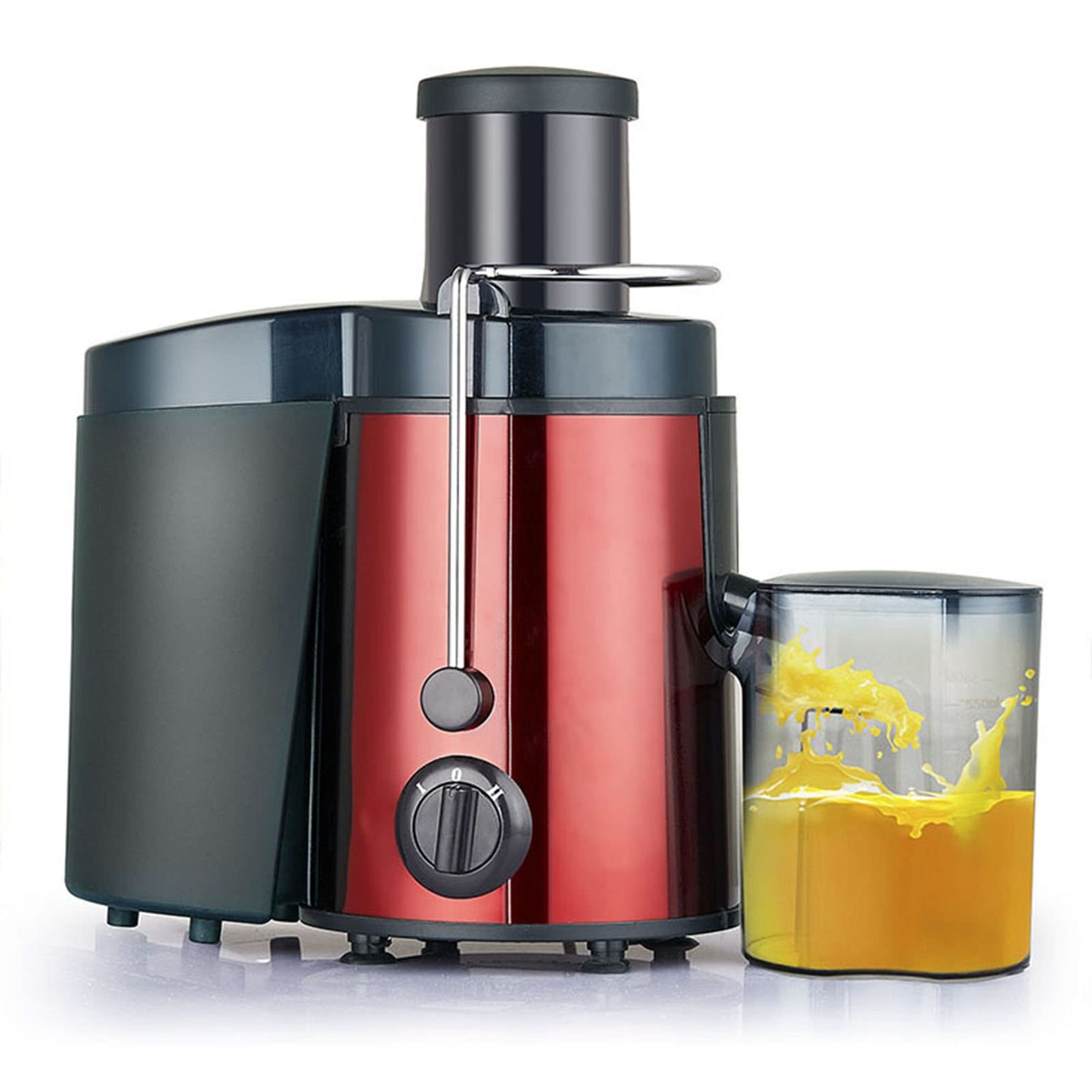 MIIKHI Wide Chute Slow Masticating Juice Extractor Stainless Steel Cold Press Juicer Machine Quiet Motor High Juice Yield for Fruits, Vegetables, Baby Food & Smoothies, Easy to Clean (Col, Red